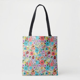 Tote Bag Lady Bugs et Flowers
