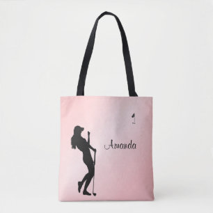Tote Bag Lady Golfer rose personnel