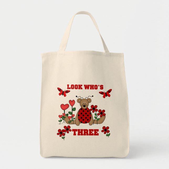 Tote Bag Ladybug Bear 3e maillots d'anniversaire (Devant)