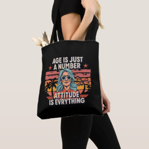 Tote Bag L'Âge N'Est Qu'Un Nombre, Vintage Rétro Femme Âgée