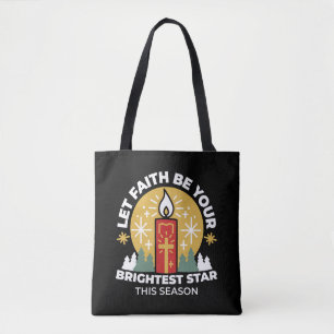 Tote Bag Laissez Faith être votre plus brillant Star Candle