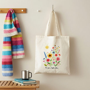 Tote Bag Laissez votre lumière briller fleurs et soleil
