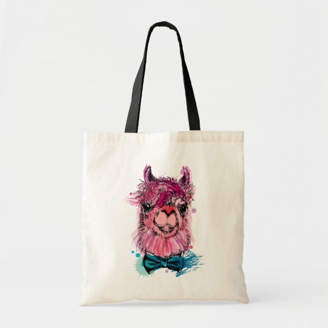 Tote Bag Lama rose mignon (Devant)