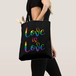 Tote Bag L'amour est amour Script LGBT Noir