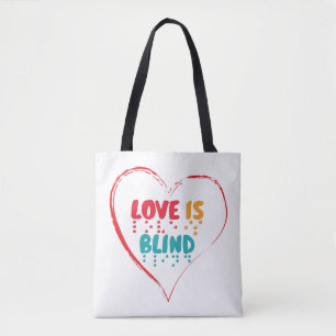 Tote Bag L'amour est le coeur braille aveugle
