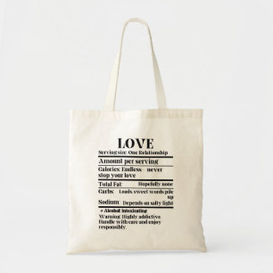 Tote Bag L'amour - Faits nutritionnels.w