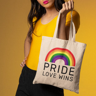 Tote Bag L'amour Gagne Couleurs Arc-en-ciel Mois Fierté LGB