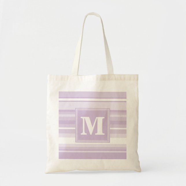 Tote Bag Landes violettes de chardon monogramme (Devant)