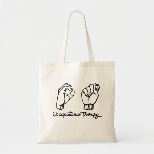 Tote Bag Langue des signes d'ergothérapie  (Devant)