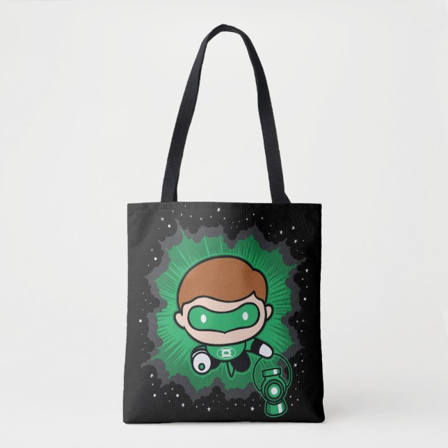 Tote Bag Lanterne verte de Chibi qui traverse l'espace (Devant)