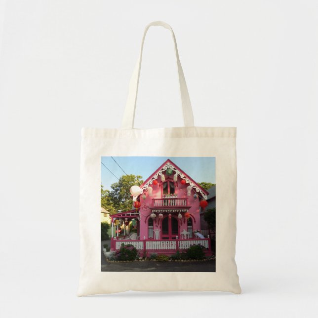 Tote Bag Lanternes et pain d'épice rose - Vignoble de Marth (Devant)