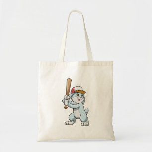 Tote Bag Lapin au baseball avec batte de baseball