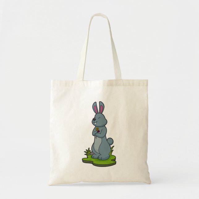 Tote Bag Lapin aux fleurs (Devant)