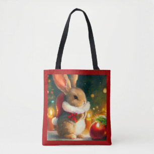 Tote Bag Lapin de Noël 1