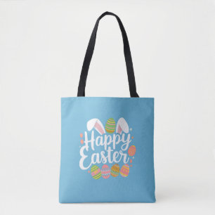 Tote Bag Lapin de Pâques Joyeuses Vacances de Pâques 