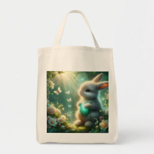 Tote Bag Lapin de Pâques Magique de la Forêt de Bois