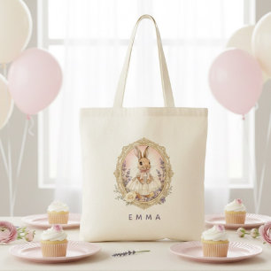Tote Bag Lapin de Pâques personnalisé vintage sur mesure