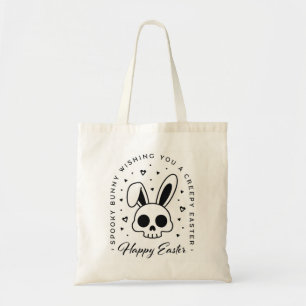 Tote Bag Lapin de Pâques squelette gothique joyeux et flipp