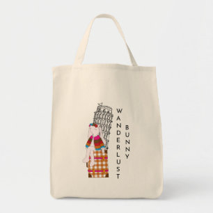 Tote Bag Lapin de voyage de dessin animé mignon Italie vaca