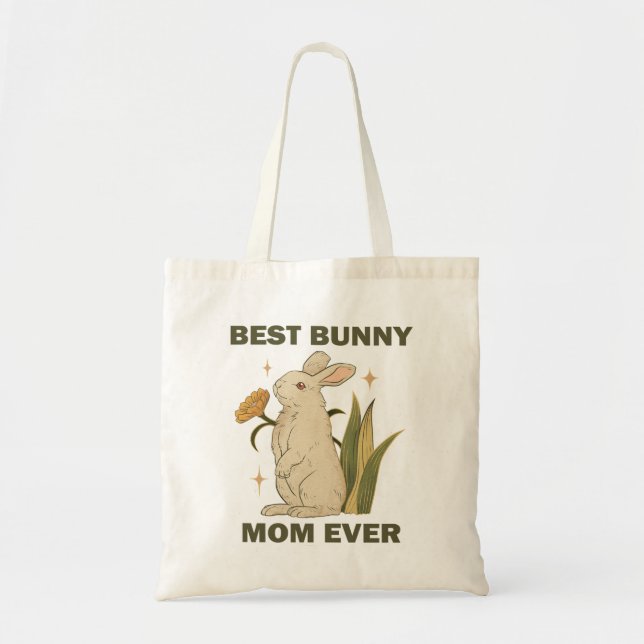 Tote Bag Lapin Drôle, Meilleure Maman De Lapin Jamais, Amou (Devant)