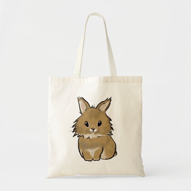 Tote Bag Lapin Lionhead assis  (Devant)