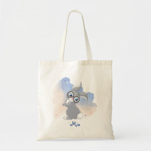 Tote Bag Lapin mignon avec des lunettes personnalisé