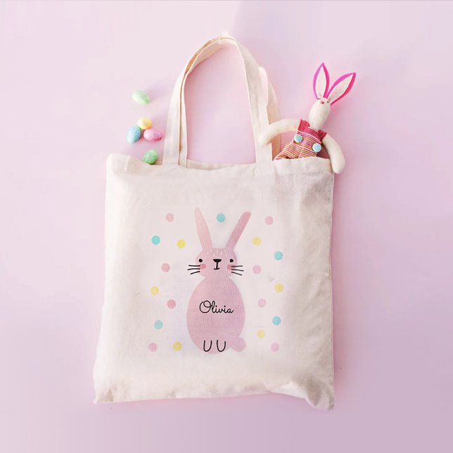 Tote Bag Lapin Rose Personnalisé (Créateur téléchargé)