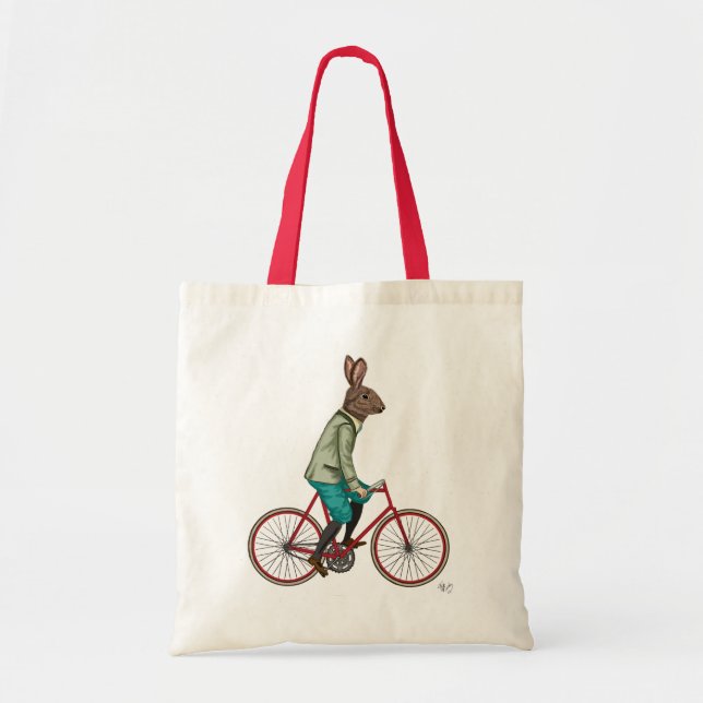 Tote Bag Lapin Sur Vélo 3 (Devant)