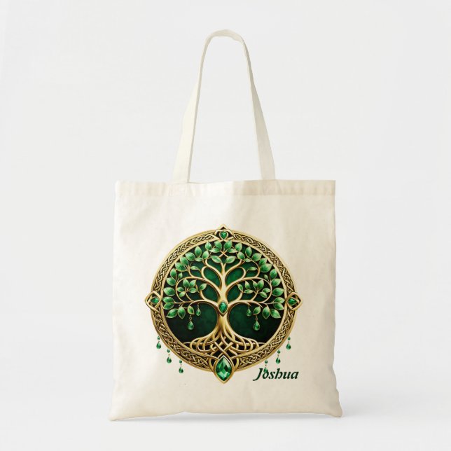 Tote Bag L'arbre de vie aux noeuds celtiques. (Devant)