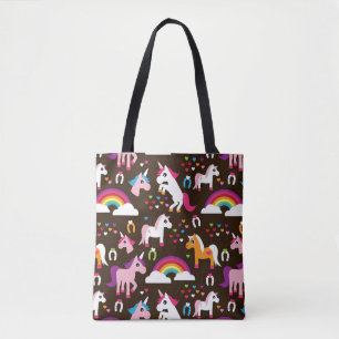 Tote Bag l'arc-en-ciel de licorne badine le cheval