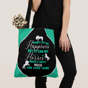 Tote Bag L'argent peut acheter Cheval Mint Green