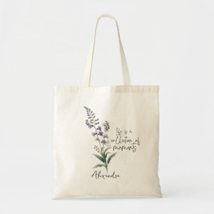 Tote Bag Larkspur Juillet Fleur de naissance Nom personnali