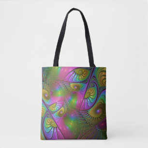 Tote Bag L'art abstrait fractal trippy lumineux coloré