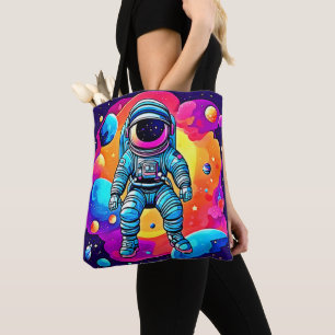 Tote Bag L'art de la caricature spatiale : les astronautes
