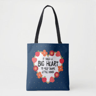 Tote Bag L'art du professeur : Il prend un grand coeur