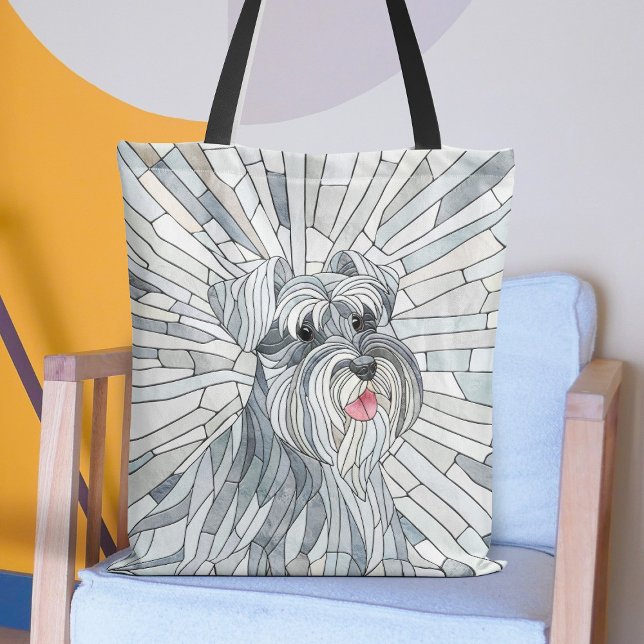 Tote Bag L'art mosaïque de Schnauzer miniature (Créateur téléchargé)