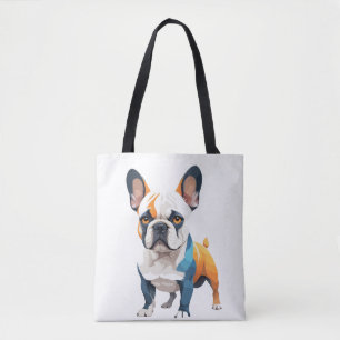 Tote Bag L'art vectoriel de Bulldog en France avec des coul