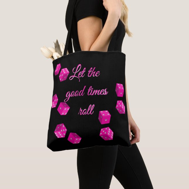 Tote Bag Las Vegas Casino Dice Rose Laisser Bon Temps Roll (De près)