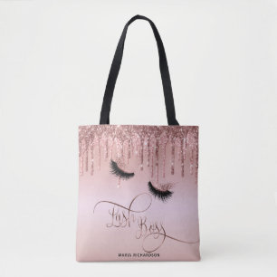 Tote Bag Lash Boss Makeup Eyebrow Eyes Lashes Dripping Gold