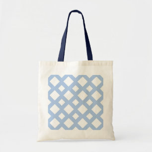Tote Bag Lattice bleu clair sur blanc