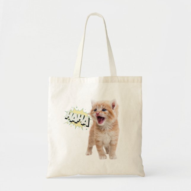 Tote Bag Laughing Kitten (Devant)