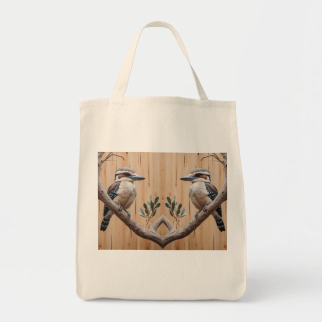 Tote Bag L'Australie Kookaburra dans un arbre Art de la fau (Devant)