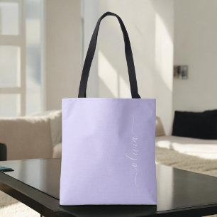 Tote Bag Lavende Violet Féminin Monogramme Moderne