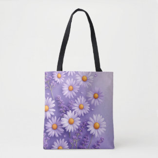 Tote Bag Lavender Love & Daisy Charm Fourre-tout
