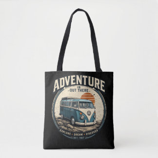 Tote Bag L'Aventure est là-bas – Graphisme de fourgonnette 
