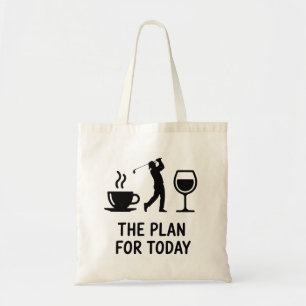 Tote Bag L'avion pour aujourd'hui drôle golf vin café golfe