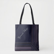 LavishlySur Monogramme Élégant Plum Bleu Pinstripe