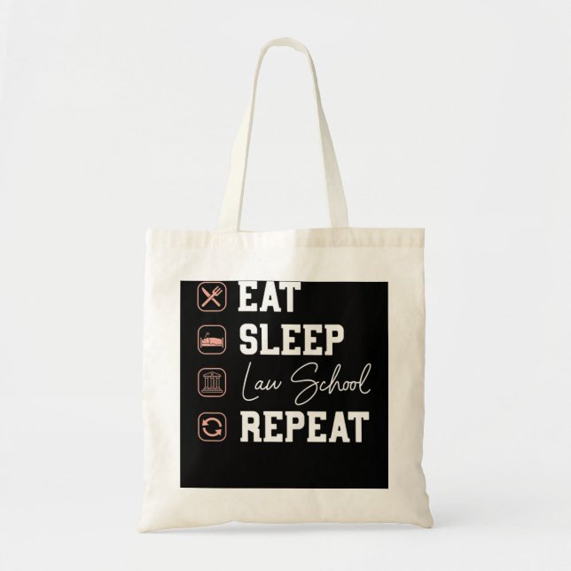 Tote Bag Law School Mangez Sleep Repeat - Future Avocat Law (Devant)