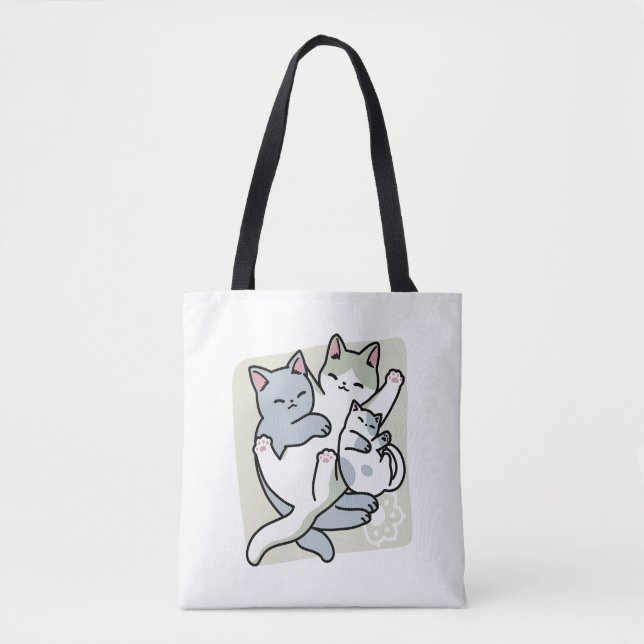 Tote Bag Laze Furr Days - Cute Lazy Cats Design (Devant)
