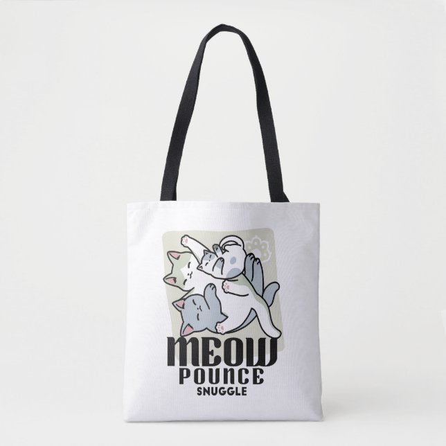 Tote Bag Laze Furr Days - Cute Lazy Cats Design (Devant)